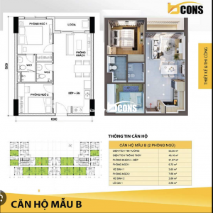Bán nhanh căn 1PN 1WC 41m2 Bcons Miền Đông giá công khai 1,950 tỷ. Đang cho thuê 5 - 6tr/tháng